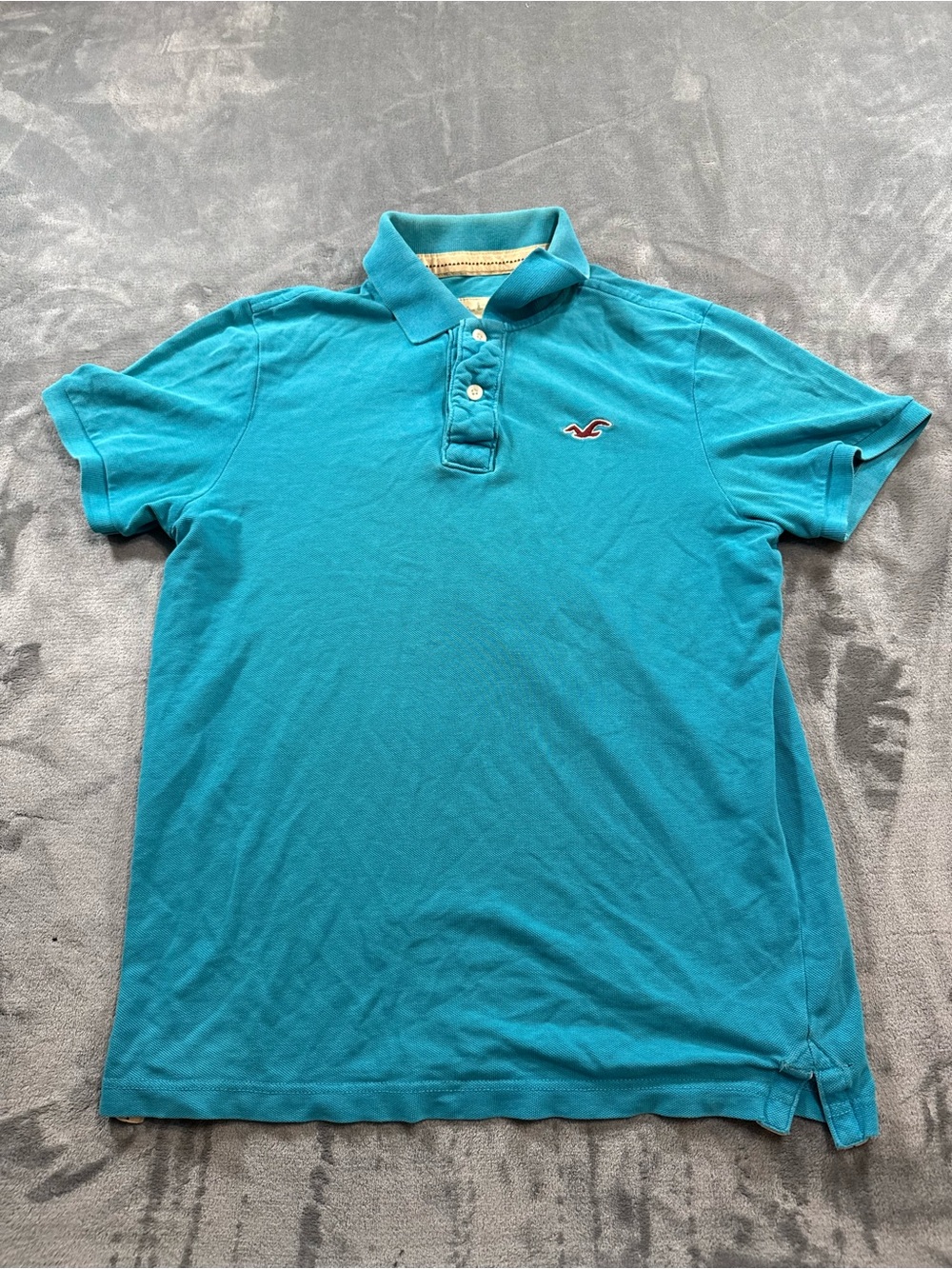 Vintage Hollister Mens Teal Bird Polo Shirt Size M
